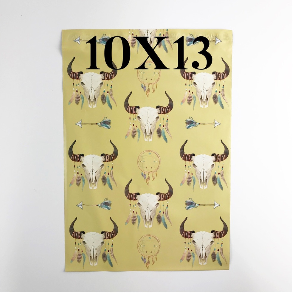 25 Pack | Boho Skull Designer Poly Mailers